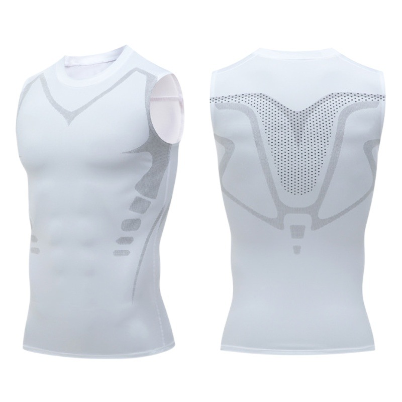 Men's Sports Vest Men's Fitness Quick-Drying Breathable Cross-Border Slim Sleeveless Tight Training Elastic Vest Summer