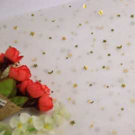 2021网纱网布冲片星星月亮 童装亮片贴片面料 仙女裙 多色可选