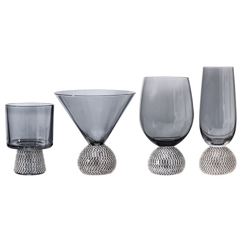 Vaso de vino de diamante de lujo ligero estilo europeo de alto valor, copa de vino de diamante, copa de licores, copa de whisky de alto nivel