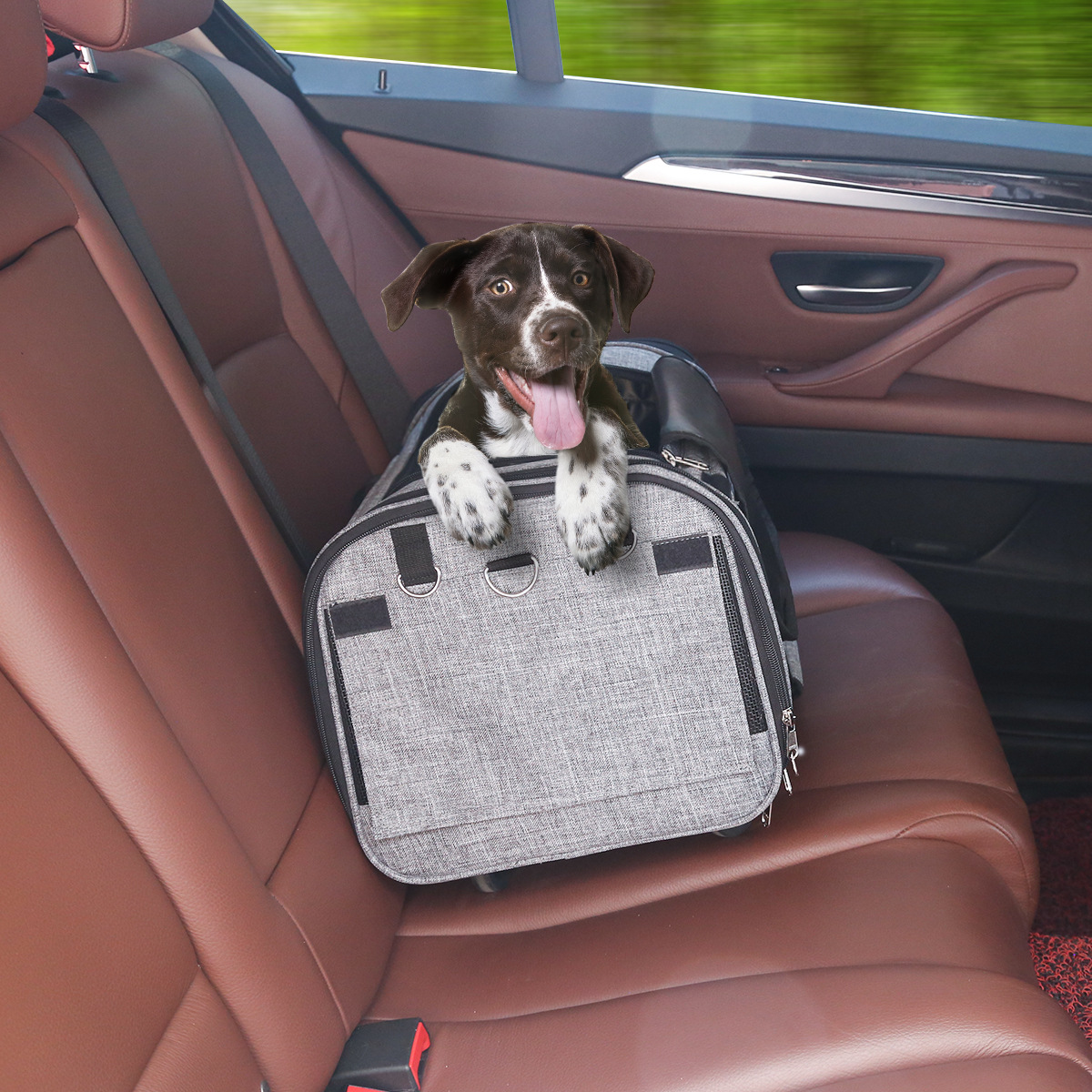 Rueda universal plegable portátil para mascotas bolsa oculta bolsa de perro portátil bolsa de viaje bolsa de gato pequeña jaula para mascotas