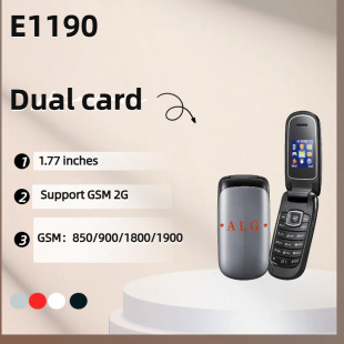 Cross-Border Foreign Trade E1190 Gsm Non-Smart Flip Phone for the Elderly Mobile Button Elderly Student Functional Mobile Phone