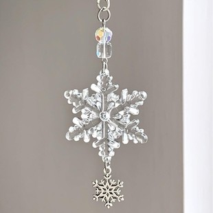 [The First Snowflake] Hand-made Beaded Homemade Girl Heart ins Mobile Phone Chain Cute Goo Ben Handmade Pendant Jane.