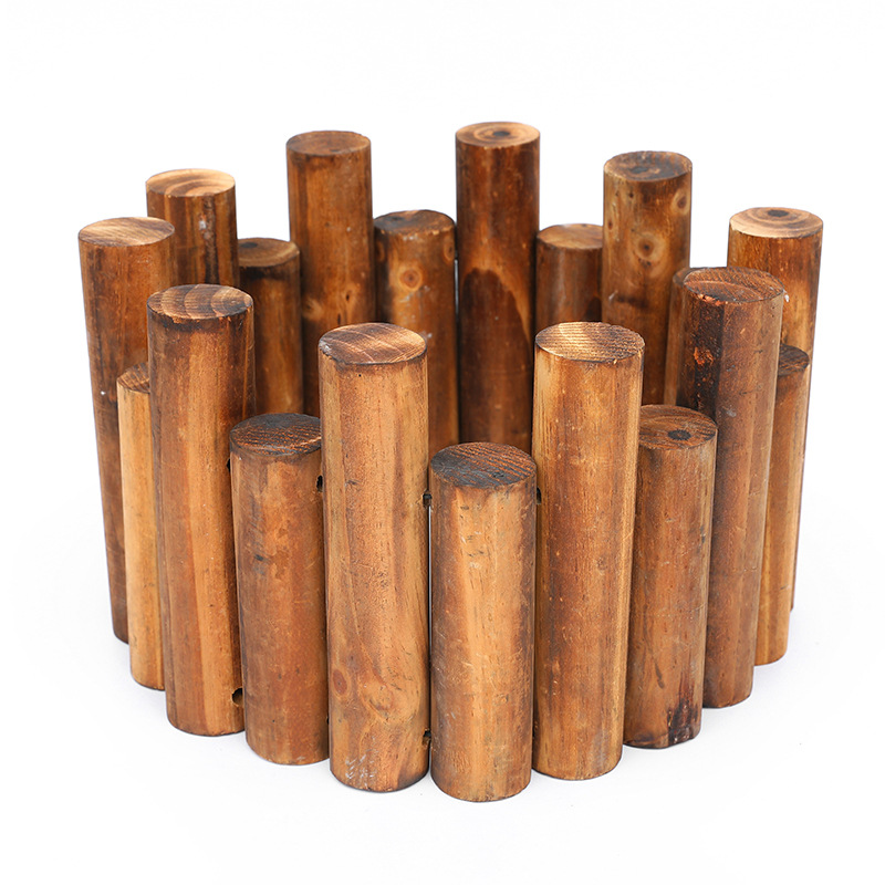 Carbonizado anti-corrosión partición de jardín valla de madera valla de jardín cerca del suelo del jardín Jardinería Paisaje ronda pila de madera