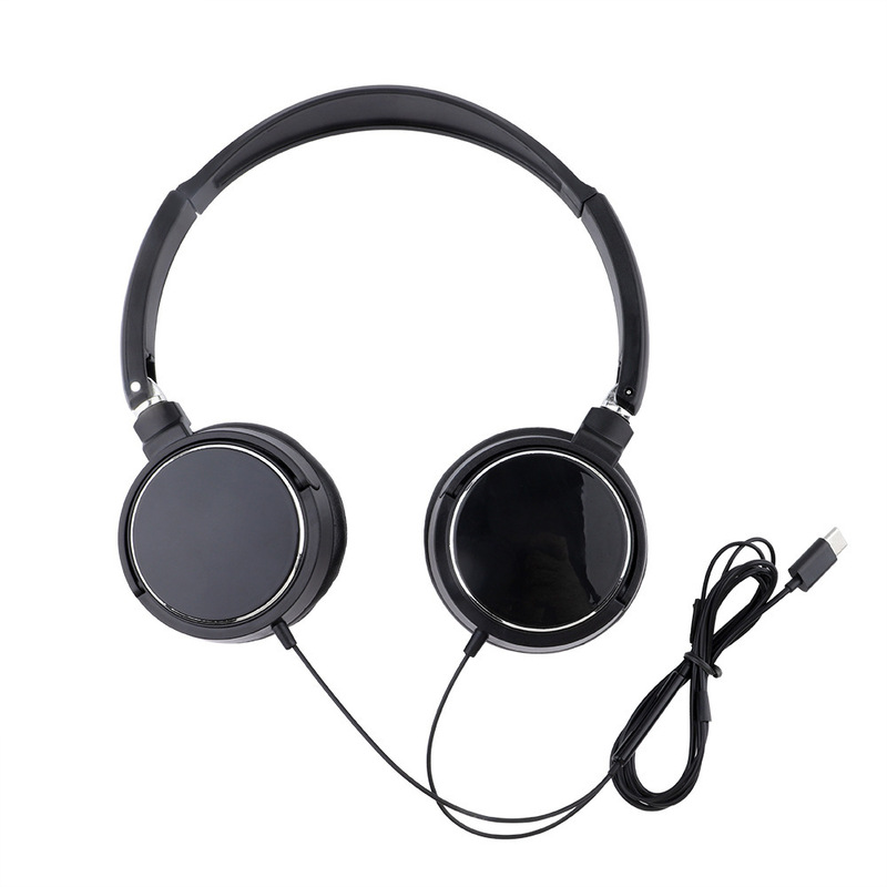 In-Stock Wired Over-Ear Headphones for Calls, Type C Tablet Headphones, Customizable with Silk Screen Logo, Call Center Headphones
