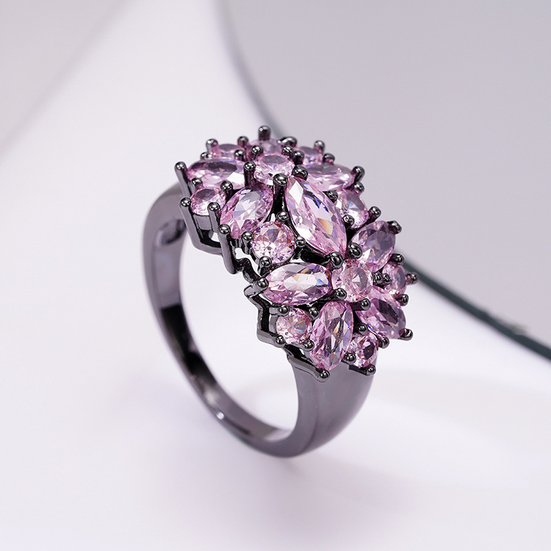 8g Weight Zircon Inlay Material Rings Classification 1 Piece Quantity Holiday, Daily Occasion Copper Material Flower Pattern All Seasons Season Women's Gender Sweet, Cool Style Style Wholesale Jewelry Sweet Cool Style Flower Copper Zircon Rings 8