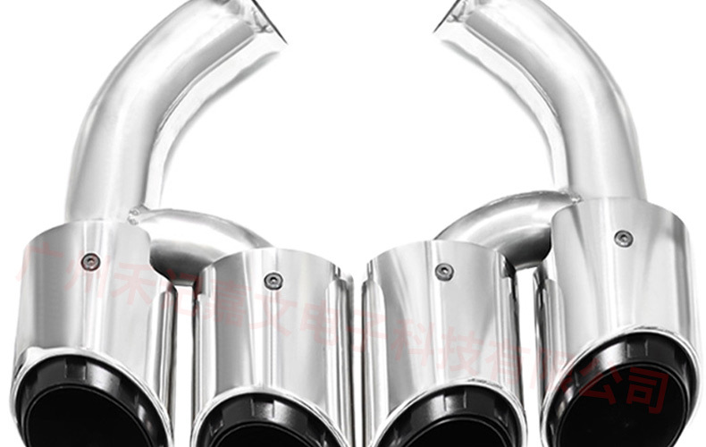 Suitable for Porsche Cayenne 15-17 Exhaust Pipe Three-Layer Gts Modified Stainless Steel Round Tail Throat Muffler Tail Mouth