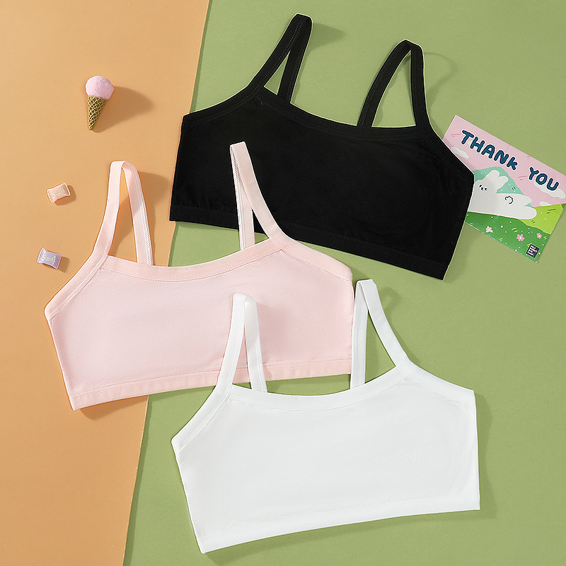 Girls' Underwear Small Vest Student First-Order Thin Cotton Comfortable Simple Girls' Bra Sports Pure Cotton Breathable Wrap Chest