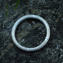 云跃手饰圆条心经纯手工制造纯银999心经古法复古银饰