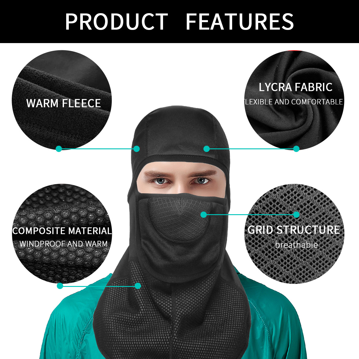 Teplá maska na obličej, lyžařská maska na podzim a zimu, venkovní cyklistika, motocykl, rybaření, ochrana obličeje a krku_voghion.com