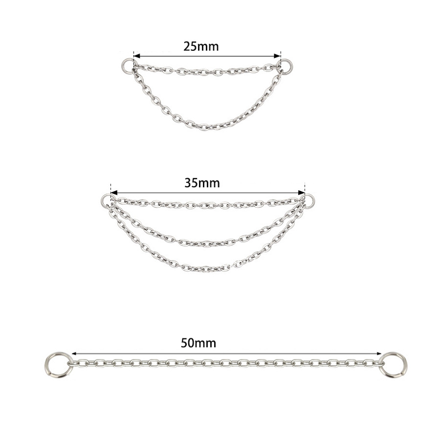 3g Weight Chain Jewelry Making Type Jewelry Accessories Classification 1 Piece Vacation Simple Style Solid Color F136 Titanium Jewelry Accessories