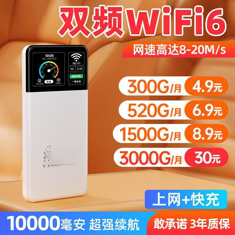 新随身wifi6新款2024官方正品免插电户外宿舍便携直播路由器上网|undefined