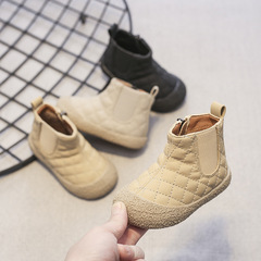 2022 Winter New Arrival Kids' Japanese-style Diamond-Quilted Short Boots | Girls' Soft-Soled Anti-Kick Cotton Shoes | Trendy & Stylish Fashionable Martin Boots for Little Girls