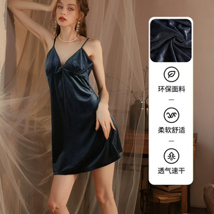 2024 New Sling Nightdress Sexy Backless Short Skirt Summer Thin Breathable Ice Silk dress Women's Pajamas