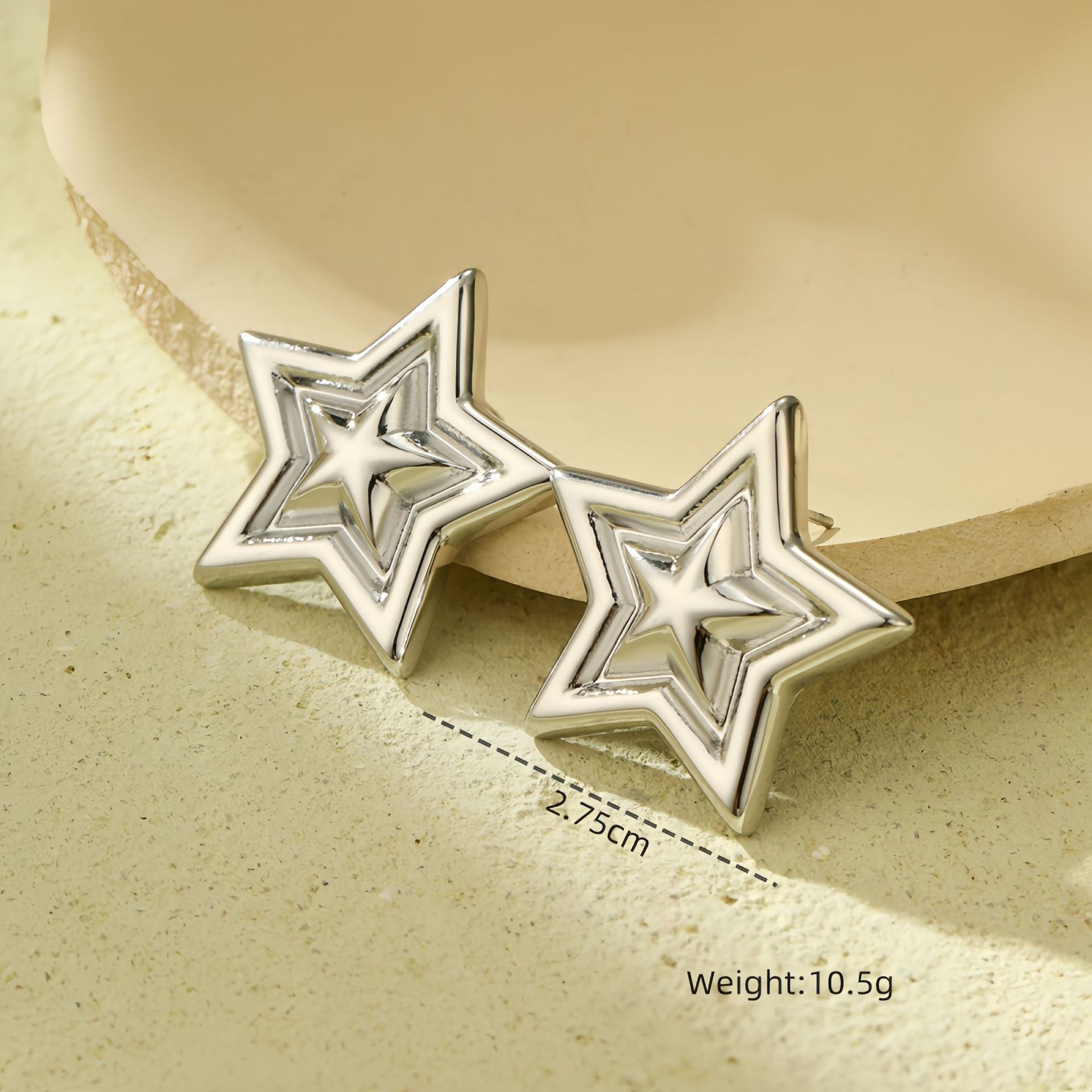 15g Weight 316L Stainless Steel Ear Needle Material Ear Studs Classification 1 Pair Quantity Daily Occasion 304 Stainless Steel Material Triangle, Star, Heart Shape Pattern Women's Gender Simple Style Style Plating Craft 304 Stainless Steel Triangle Star Heart Shape Simple Style Ear Studs For Women's 8