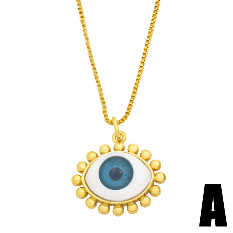 Vintage Fashion Demon Eyes Copper Necklace Wholesale Nihaojewelry