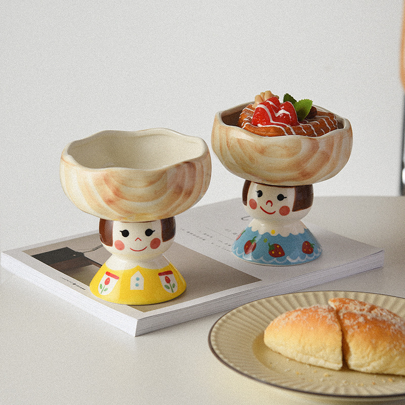 Japanese Creative Ceramic Mug Bowl Groceries Doll Dish Candy Dish Cute Jewelry Box Storage Tray Dessert Bowl