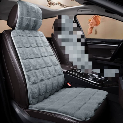 Wool pad, Light luxury car seat cushion - gray-1-seat-cushion-1-backrest
