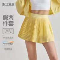 Белая спортивная юбка для женщин, беговая, антипрозрачная, закрывающая бедра, плиссированная юбка для йоги, быстросохнущая, юбка-гармошка, теннисная юбка Lulu