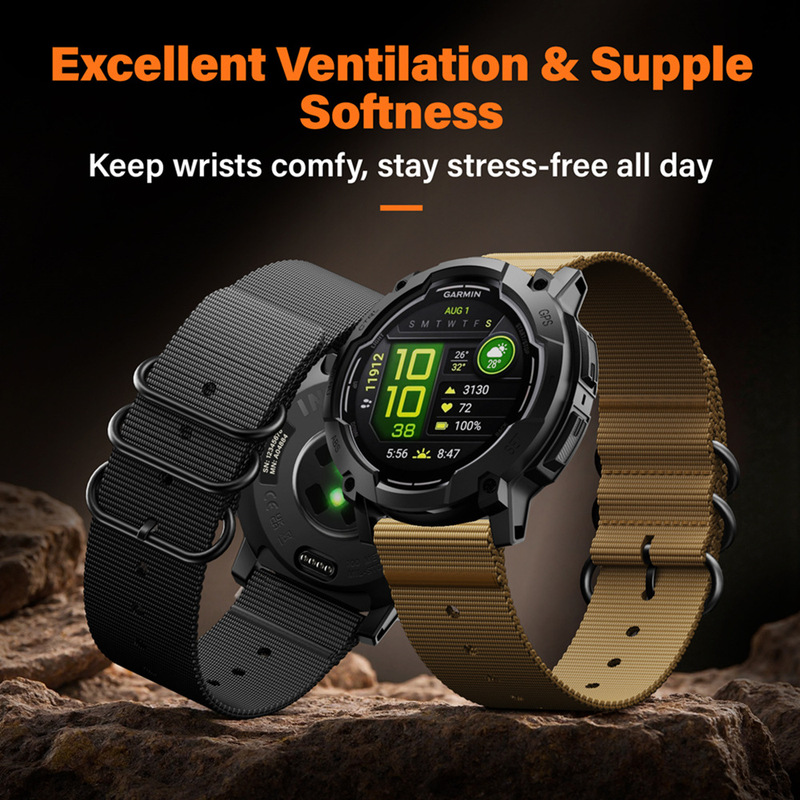 Classic three-ring nylon watch strap suitable for GARMIN Instinct 1 2 3 E 2X 965
