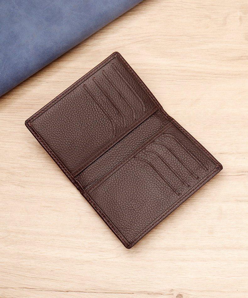 Leather Cowhide Card Holder for Men Women Urban Minimalist Stylish Black Brown
