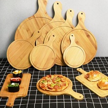 牛排托盘竹木质日式披萨家用烘焙烤盘盘面包蛋糕长方形板圆形代发