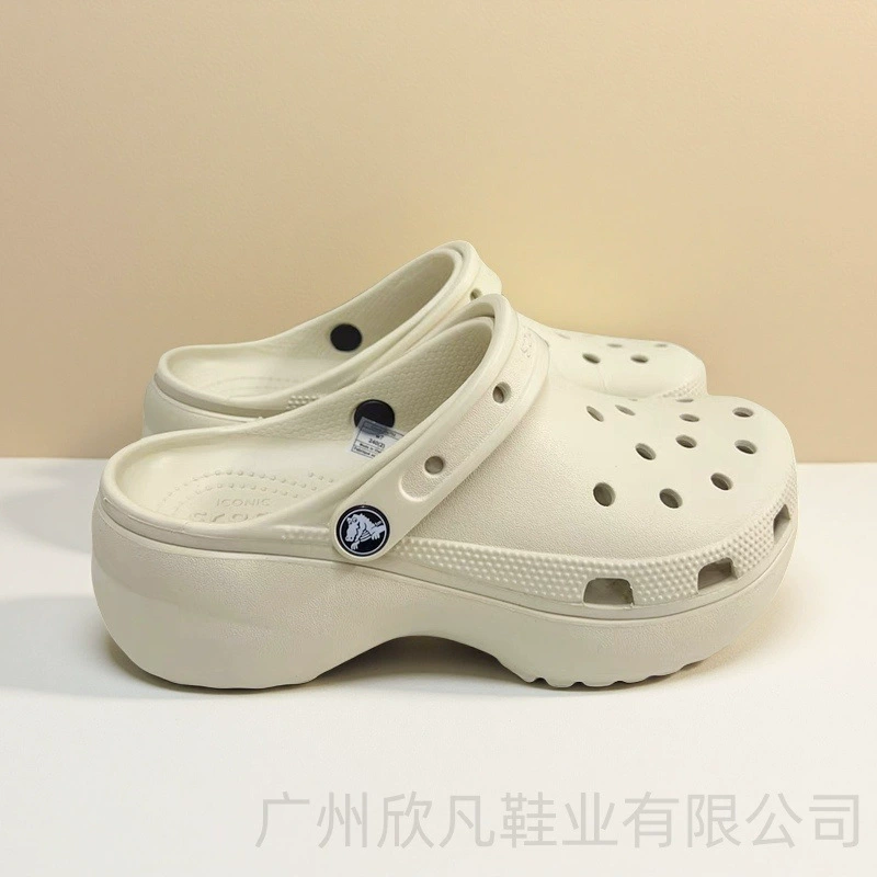 Обувь Cloud Puff Croc (Original Cross) для девочек — толстая подошва, повышающая, противоскользящие пляжные сандалии