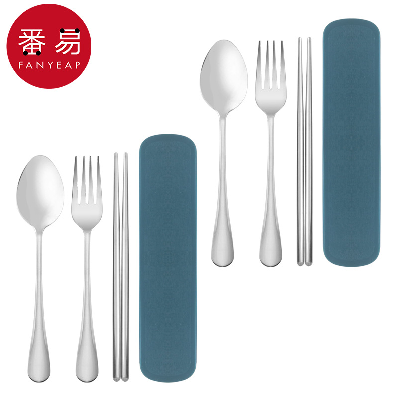 [두꺼운 모델] 젓가락, 숟가락, 포크 3종 세트, 2세트
