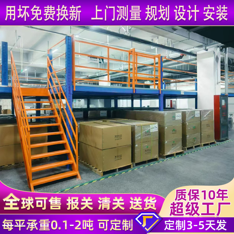 ロフト棚 2 階建てプラットフォーム構築倉庫工場オフィス取り外し可能な溶接不要の I 字型鋼構造コンパートメント|undefined