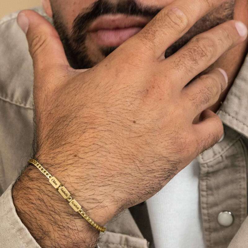 Amazon's Best-Selling Stainless Steel High-End Personalized Men's Bracelet with Engraved Names and Letters, Father's Day Gift Amazon's Best-Selling Stainless Steel High-End Personalized Men's Bracelet with Engraved Names and Letters, Father's Day Gift