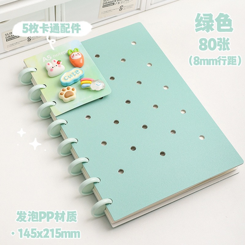A5 agujero de botón de hongos en stock DIY reemplazable página interior cuadernos personalizados de estudiantes de clase al por mayor image 17