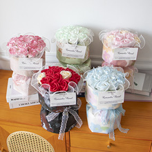 跨境爆款玫瑰永生花香皂花手工成品手捧花束七夕情人节送女生闺