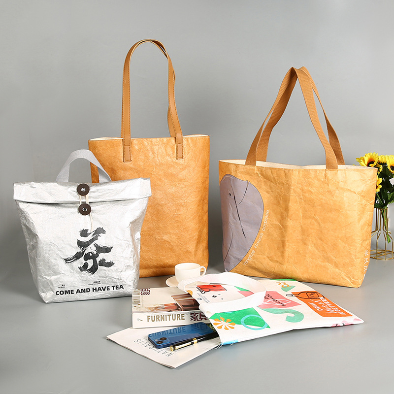 可水洗杜邦纸袋 撕不烂手提斜挎纸袋搭扣单肩包 印logo杜邦纸包