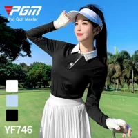 PGM Golf женский весенне-осенний топ с длинными рукавами, футболка из эластичной ткани, спортивный модный топ в тон, спортивная одежда