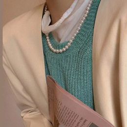 Spring and summer  simple pearl necklace female jewelry celebrity fashion necklace temperament design high-end clavicle chain