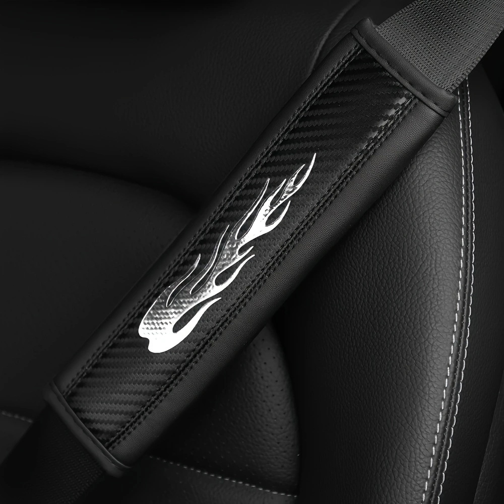 Amazon Temu Cross-Border Hot-Selling Flame-Patterned Seatbelt Shoulder Pads for Cars