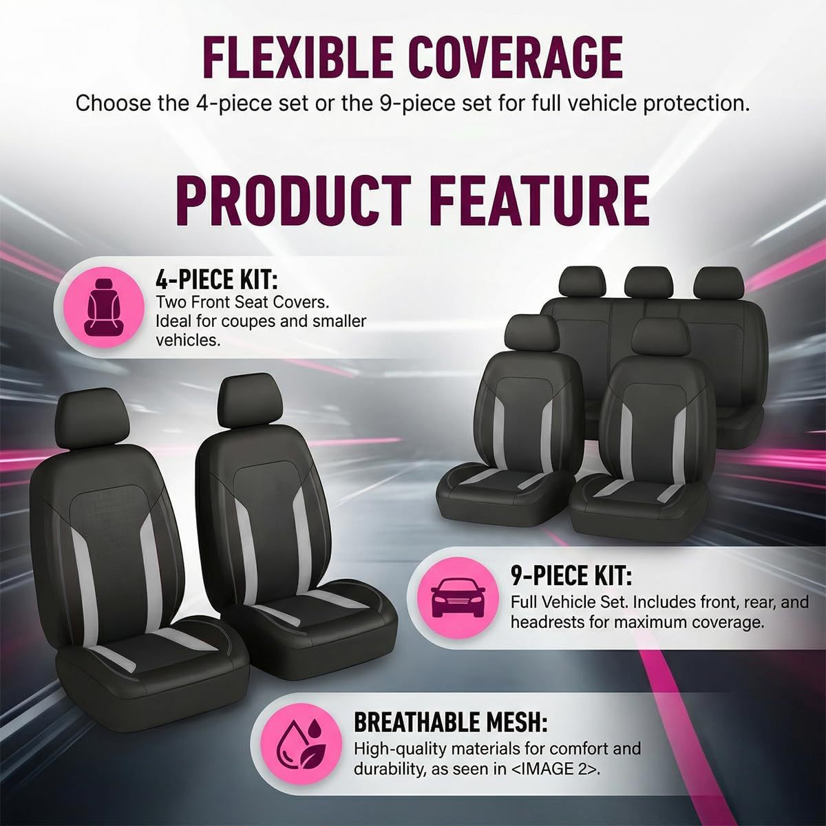 Cross-border foreign trade source factory, all-season universal car seat covers, fabric with double waistline, bestseller on Amazon, Wish, and AliExpress