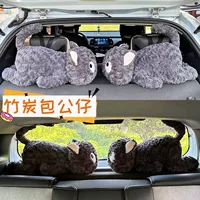 Сеть красная черная кошка куклы авто бамбуковый угольный мешок заднее окно плюшевые украшения автомобиля