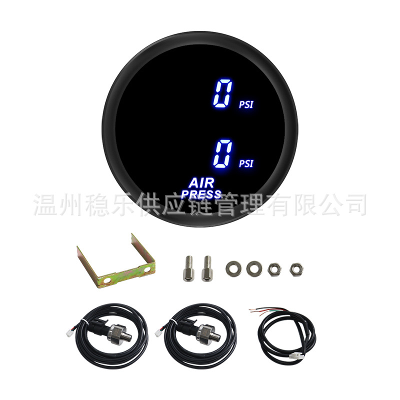 Dual Display Air Pressure Gauge 52mm Npt1/8 Pneumatic Shock Absorber Pressure Gauge Car Air Tank Pressure Gauge