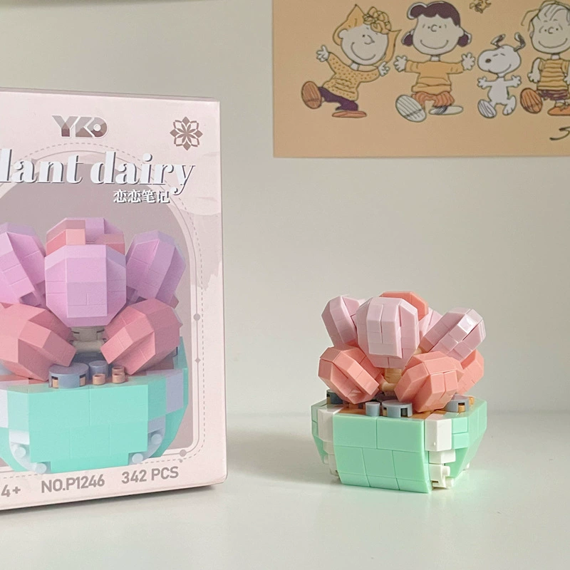 Конструктор (Diamond Horse) букет из кубиков DIY, миниатюрные цветы, подарок на день рождения