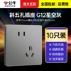[10 installation] oblique five -hole socket starry ash gray