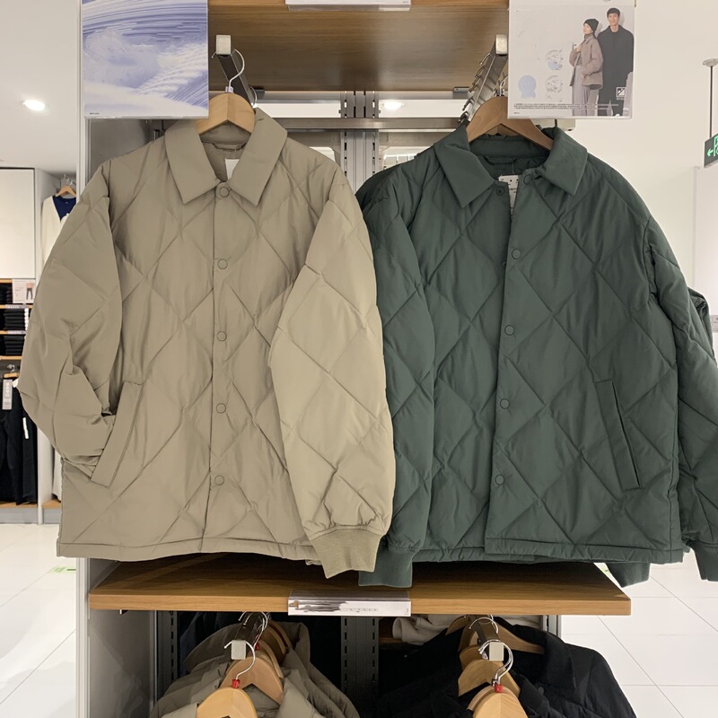 Japan Single Products 2024 Fall/Winter Air Cotton-padded jacket Quilted Jacket Loose Diamond Cotton-padded Jacket Men's Y472293