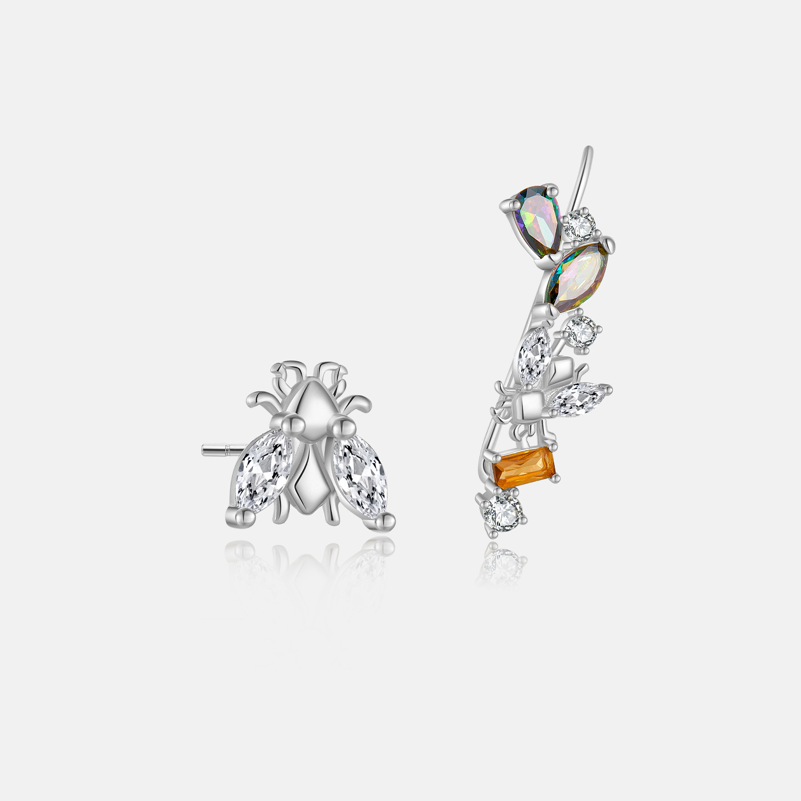 Electroplating Gold Plating Process 925 Sterling Silver Ear Needle Material 1 Pair 18K Gold Plated 925 Sterling Silver Zircon Ear Studs
