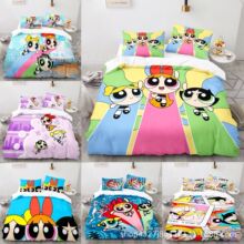 飞天小女警3D印花外贸专供跨境亚马逊eBay小女警三件套来图制作