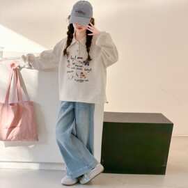 女童春秋季卫衣套装2026新款时髦学院风翻领POLO上衣两件套