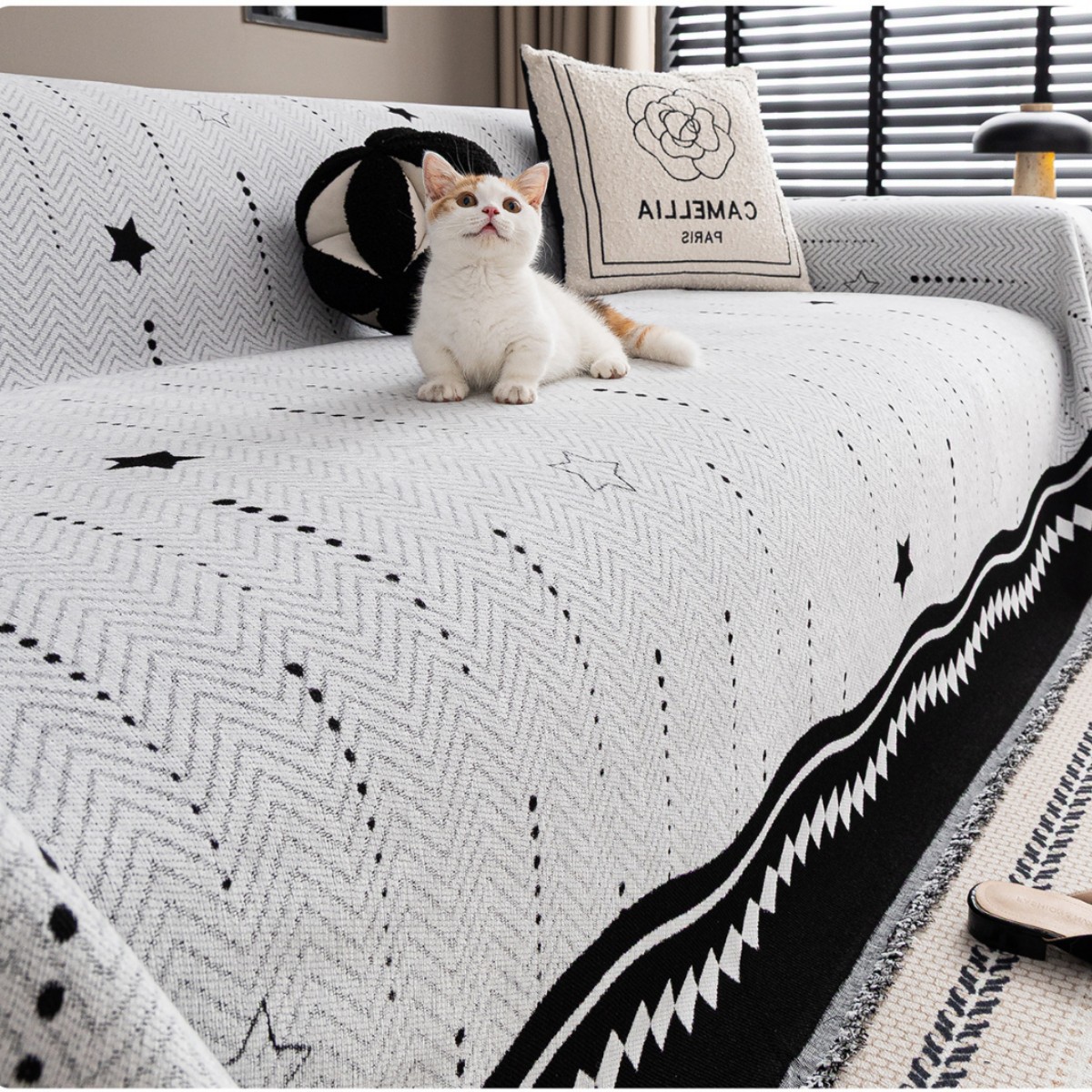 2025 nueva toalla de sofá de cubierta completa cuatro estaciones de alto nivel general sofá cubierta de cubierta de sofá manta anti-gato arañazo