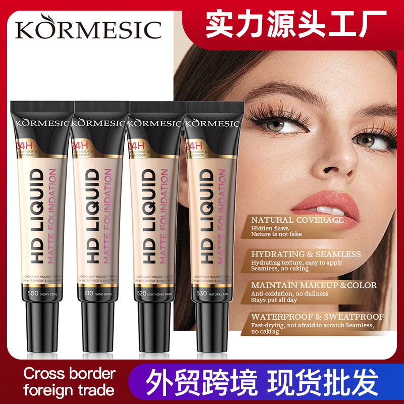 KORMESIC Inglés completo base líquida concealer líquido fábrica de base líquida al por mayor comercio exterior transfronterizo