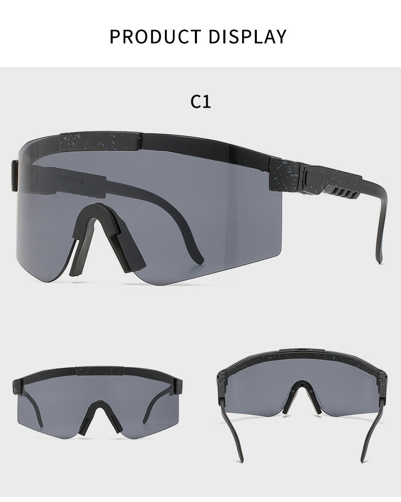 90g Weight Half Frame Glasses Structure Sunglasses Classification Tac, UV400 Protection Lens Material Biker Glasses Style Travel, Fishing Occasion All Seasons Season Unisex Gender Grey, Black Color Exaggerated Punk Streetwear Color Block Tac UV400 Protection Biker Half Frame Sports Sunglasses 6