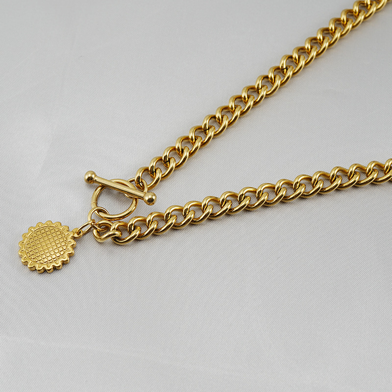 Fashion Sunflower Stainless Steel Bracelets Necklace