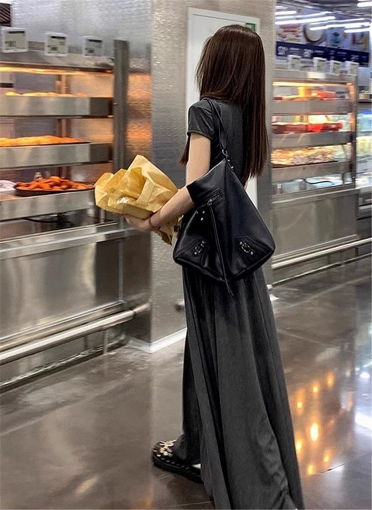 Đầm maxi nữ thắt eo phong cách Pháp mùa hè 2026, thiết kế ôm sát tôn dáng — đen/cổ điển gầy, B5-05=giá trị thông số Kd, (cài 2), Màu xám nhạt tươi chi tiết 7
