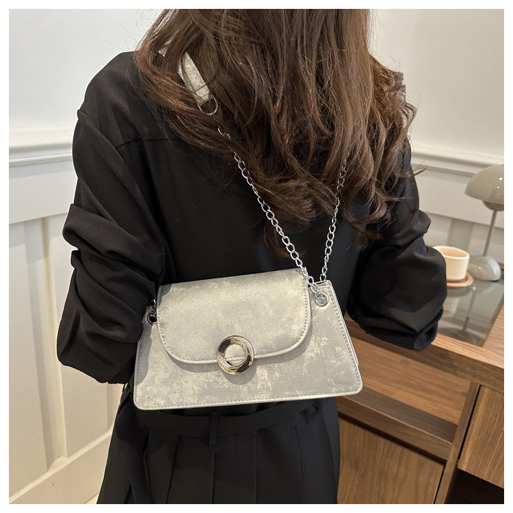 Borsa a tracolla da lavoro versatile a catena color caramella da donna, casual, semplice e alla moda, in PU, 2024_voghion.com